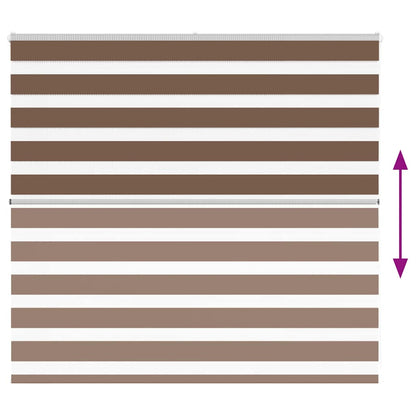 vidaXL Zebra Blind Brown 155x100 cm Fabric Width 150,9 cm Polyester