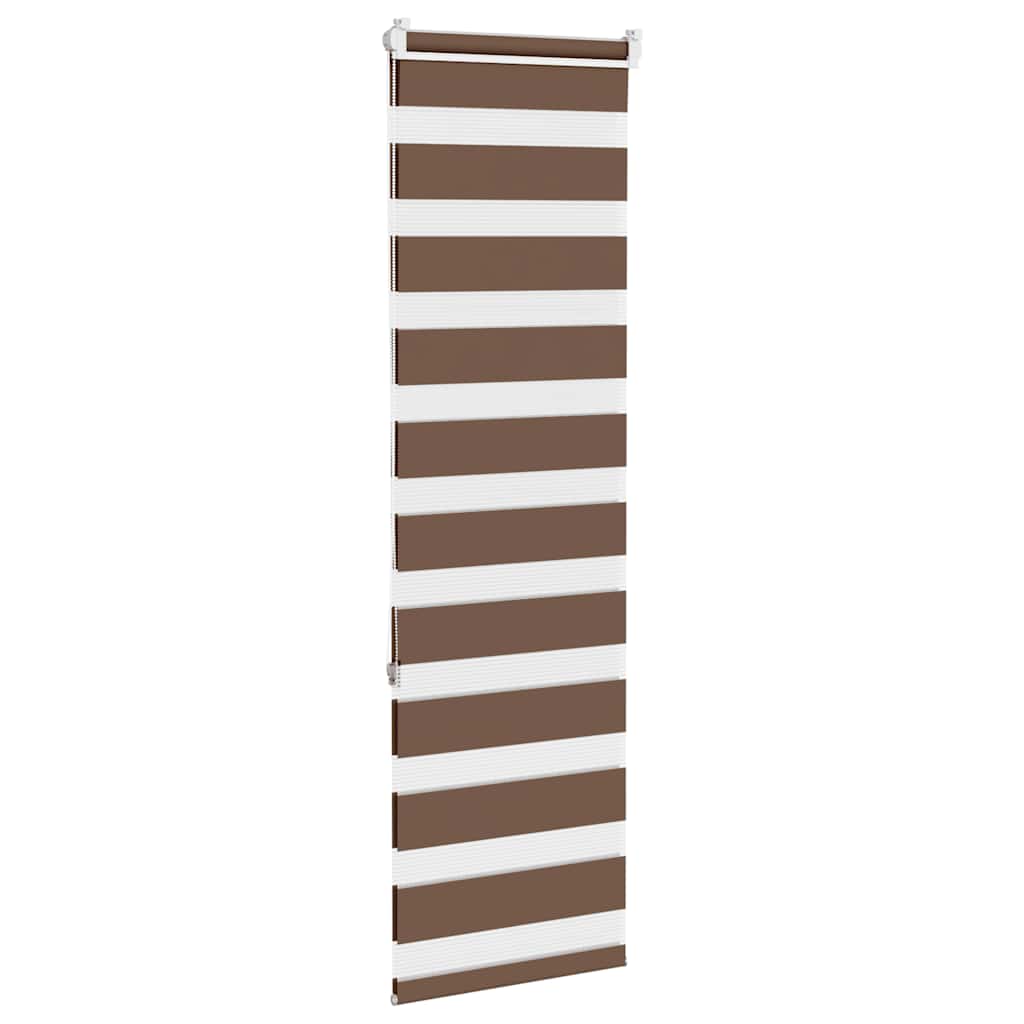 vidaXL Zebra Blind Brown 40x150 cm Fabric Width 35.9 cm Polyester