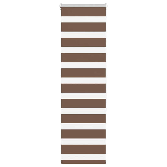 vidaXL Zebra Blind Brown 50x150 cm Fabric Width 45.9 cm Polyester