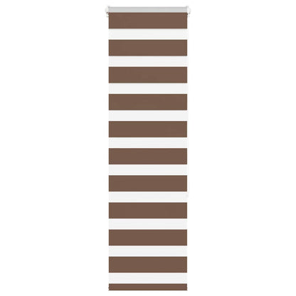 vidaXL Zebra Blind Brown 50x150 cm Fabric Width 45.9 cm Polyester