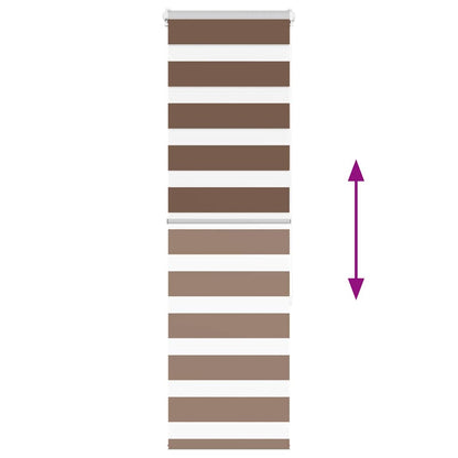 vidaXL Zebra Blind Brown 50x150 cm Fabric Width 45.9 cm Polyester