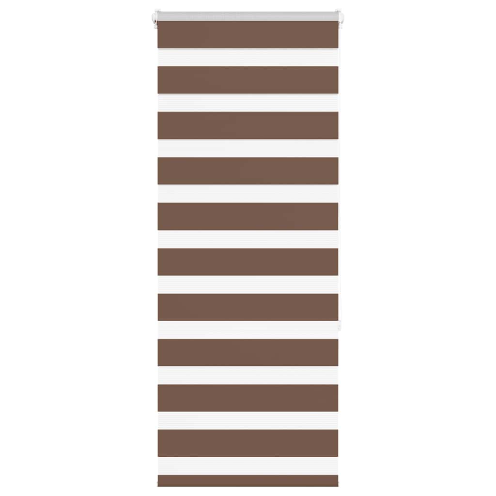 vidaXL Zebra Blind Brown 55x150 cm Fabric Width 50.9 cm Polyester