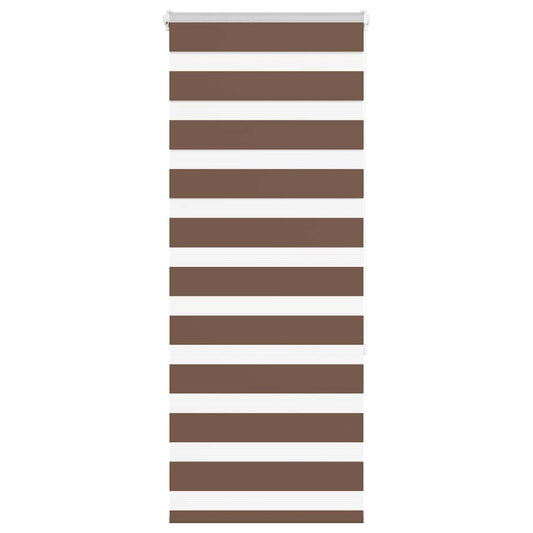 vidaXL Zebra Blind Brown 55x150 cm Fabric Width 50.9 cm Polyester
