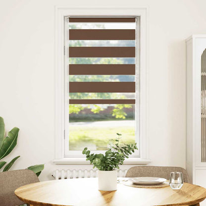 vidaXL Zebra Blind Brown 55x150 cm Fabric Width 50.9 cm Polyester