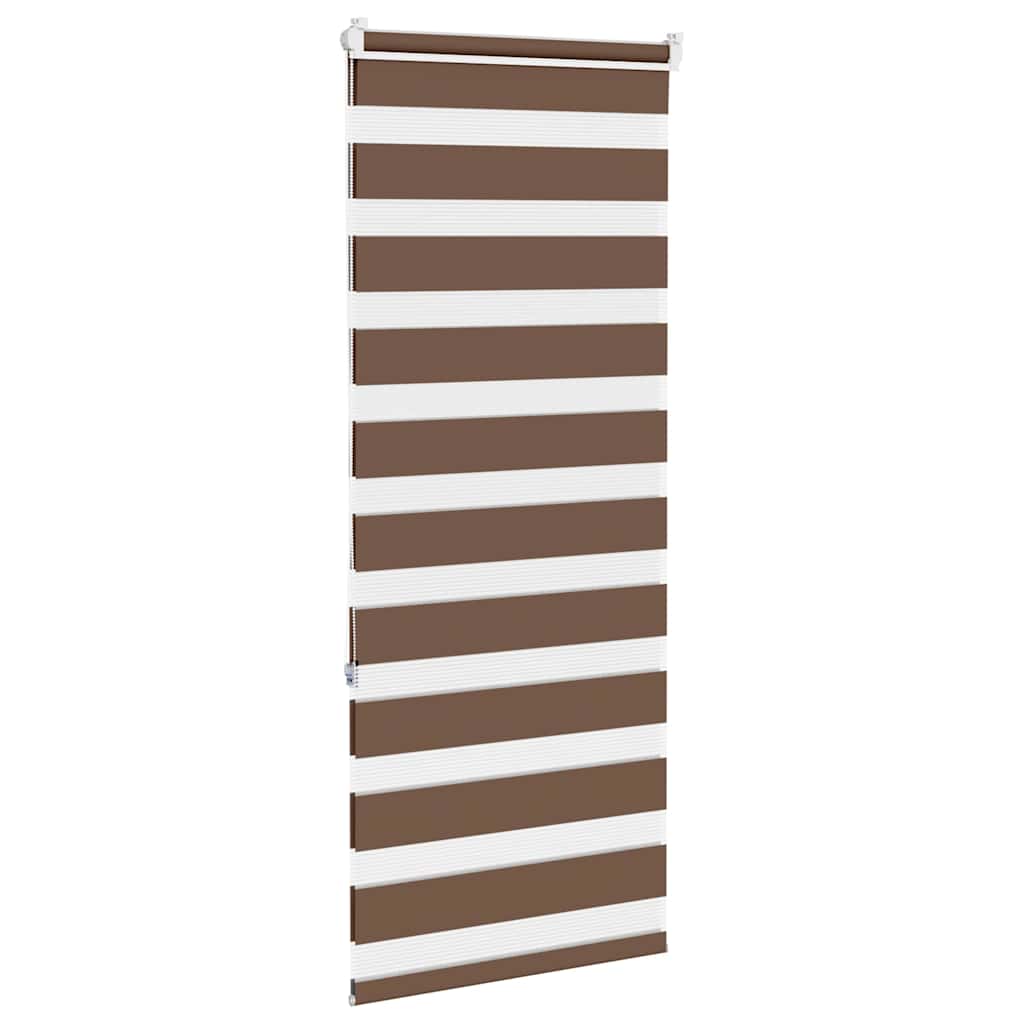 vidaXL Zebra Blind Brown 65x150 cm Fabric Width 60,9 cm Polyester