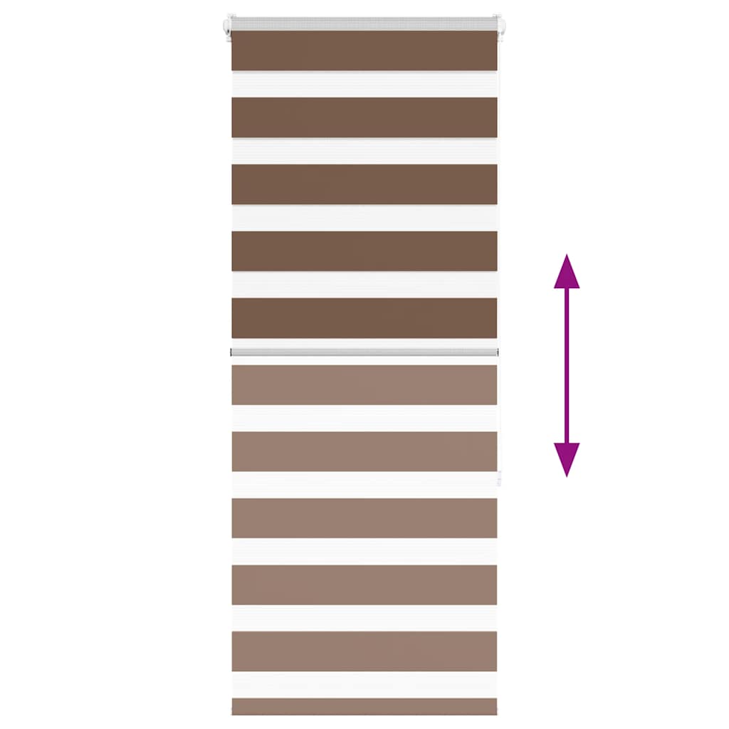 vidaXL Zebra Blind Brown 65x150 cm Fabric Width 60,9 cm Polyester
