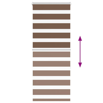 vidaXL Zebra Blind Brown 65x150 cm Fabric Width 60,9 cm Polyester