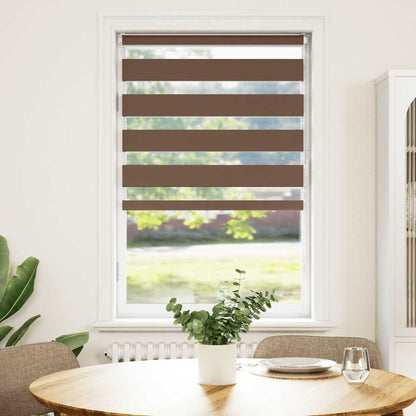 vidaXL Zebra Blind Brown 75x150 cm Fabric Width 70,9 cm Polyester