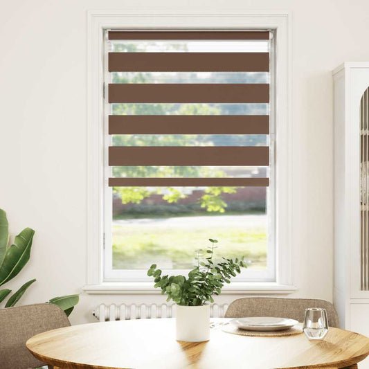 vidaXL Zebra Blind Brown 75x150 cm Fabric Width 70,9 cm Polyester