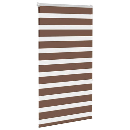vidaXL Zebra Blind Brown 75x150 cm Fabric Width 70,9 cm Polyester