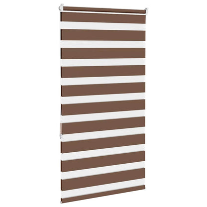 vidaXL Zebra Blind Brown 75x150 cm Fabric Width 70,9 cm Polyester
