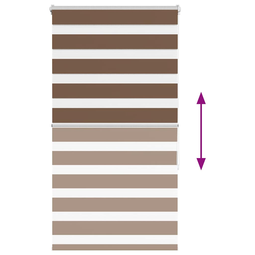 vidaXL Zebra Blind Brown 75x150 cm Fabric Width 70,9 cm Polyester