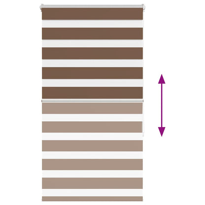 vidaXL Zebra Blind Brown 80x150 cm Fabric Width 75,9 cm Polyester
