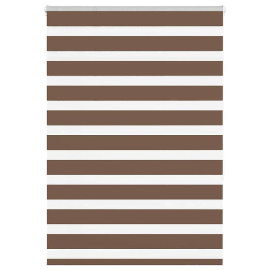 vidaXL Zebra Blind Brown 95x150 cm Fabric Width 90,9 cm Polyester
