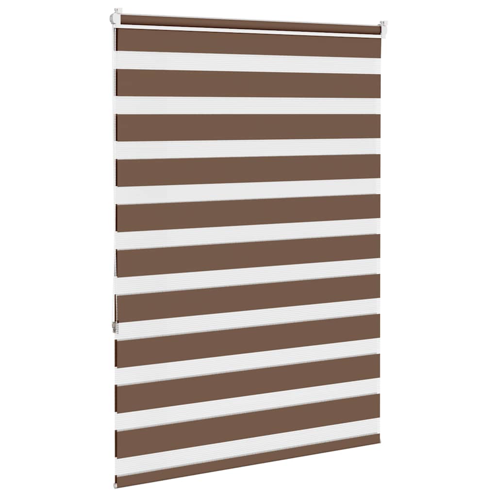 vidaXL Zebra Blind Brown 95x150 cm Fabric Width 90,9 cm Polyester