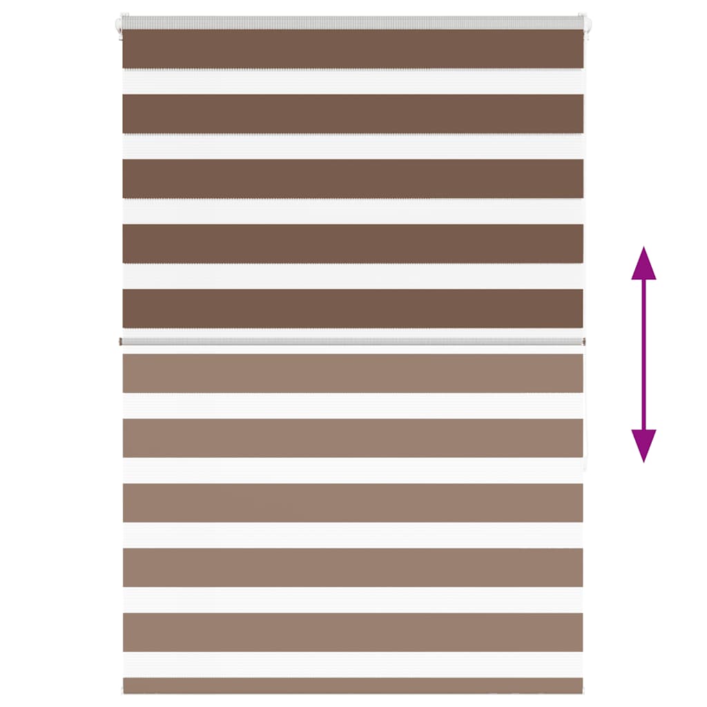 vidaXL Zebra Blind Brown 95x150 cm Fabric Width 90,9 cm Polyester