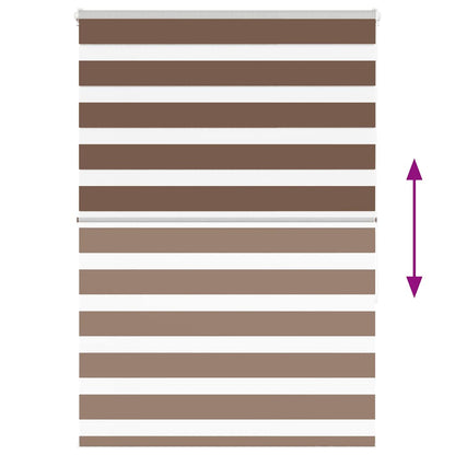 vidaXL Zebra Blind Brown 95x150 cm Fabric Width 90,9 cm Polyester
