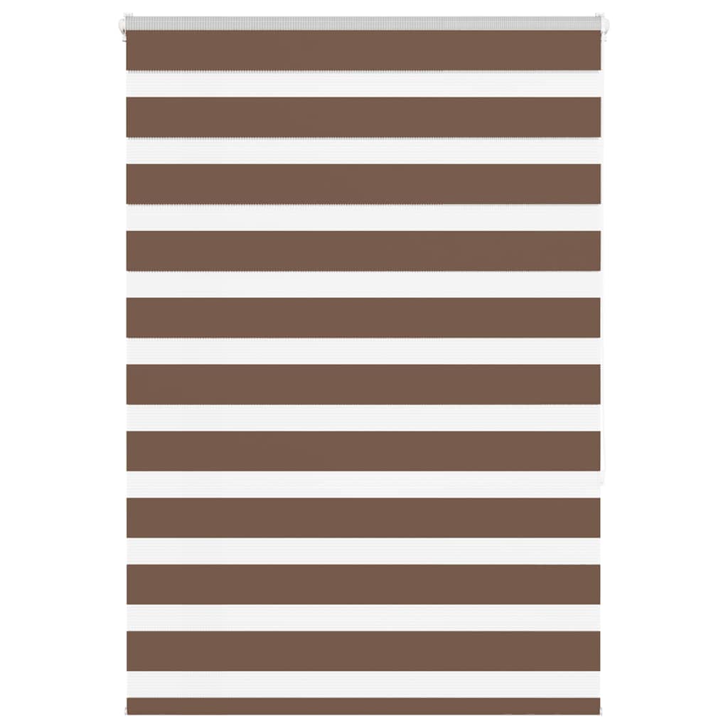vidaXL Zebra Blind Brown 100x150 cm Fabric Width 95.9 cm Polyester