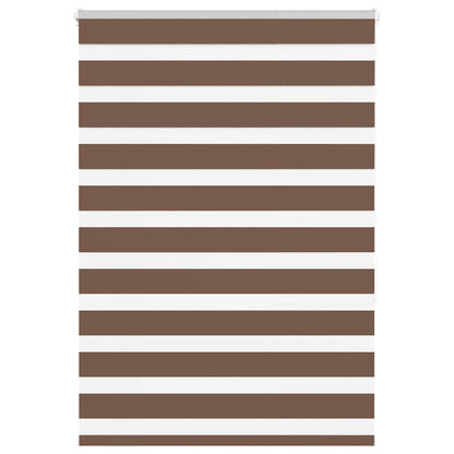 vidaXL Zebra Blind Brown 100x150 cm Fabric Width 95,9 cm Polyester
