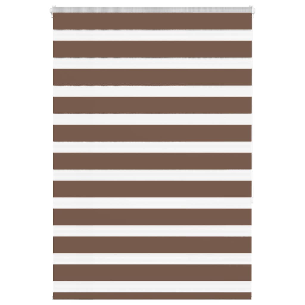 vidaXL Zebra Blind Brown 105x150 cm Fabric Width 100.9 cm Polyester
