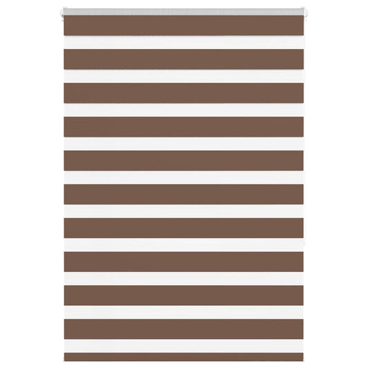 vidaXL Zebra Blind Brown 105x150 cm Fabric Width 100,9 cm Polyester