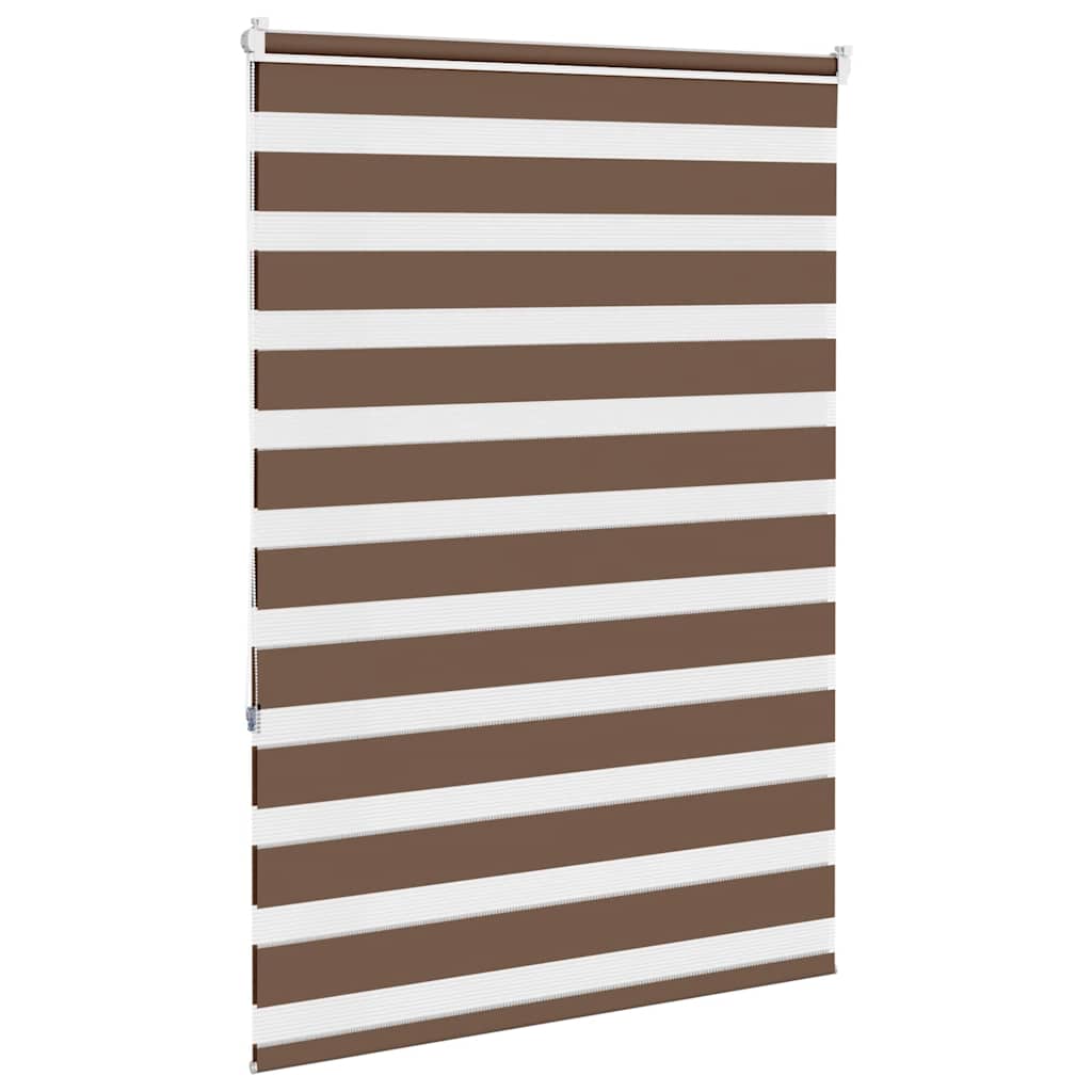 vidaXL Zebra Blind Brown 105x150 cm Fabric Width 100,9 cm Polyester