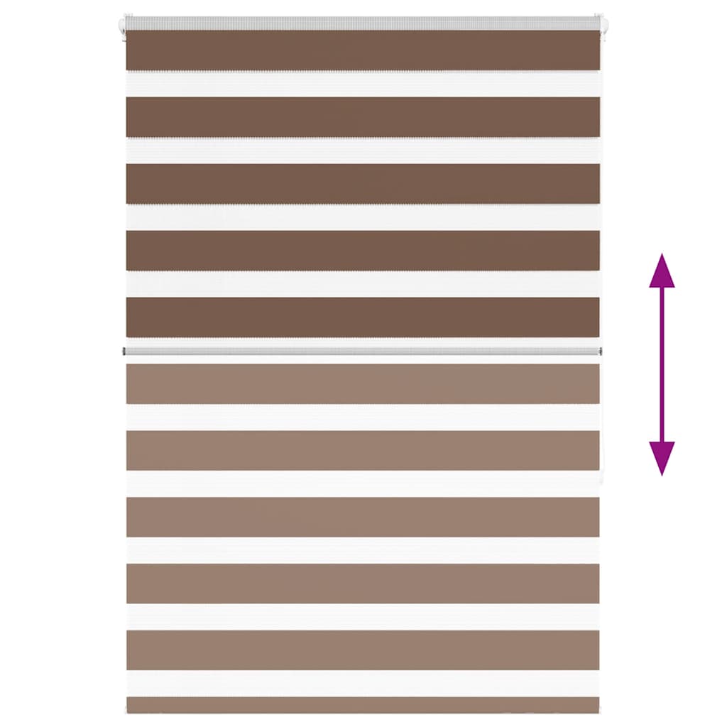 vidaXL Zebra Blind Brown 105x150 cm Fabric Width 100,9 cm Polyester