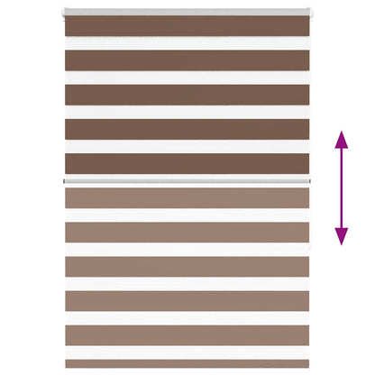 vidaXL Zebra Blind Brown 105x150 cm Fabric Width 100,9 cm Polyester