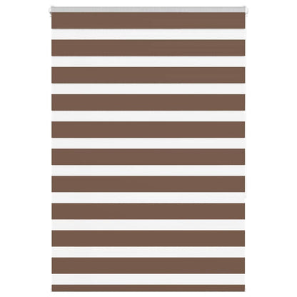 vidaXL Zebra Blind Brown 110x150 cm Fabric Width 105,9 cm Polyester