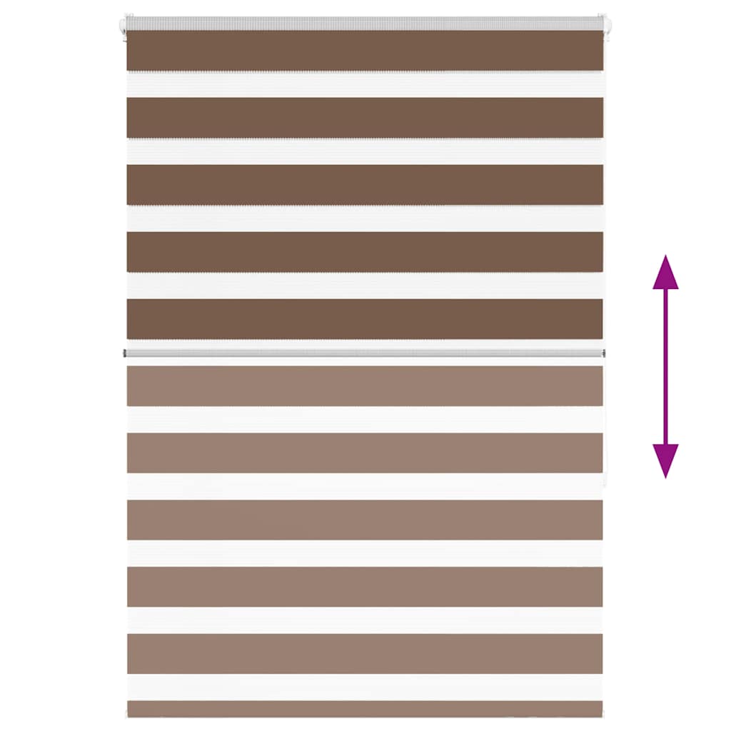 vidaXL Zebra Blind Brown 110x150 cm Fabric Width 105,9 cm Polyester