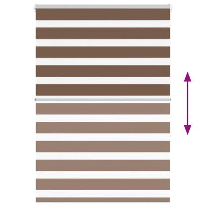 vidaXL Zebra Blind Brown 110x150 cm Fabric Width 105,9 cm Polyester