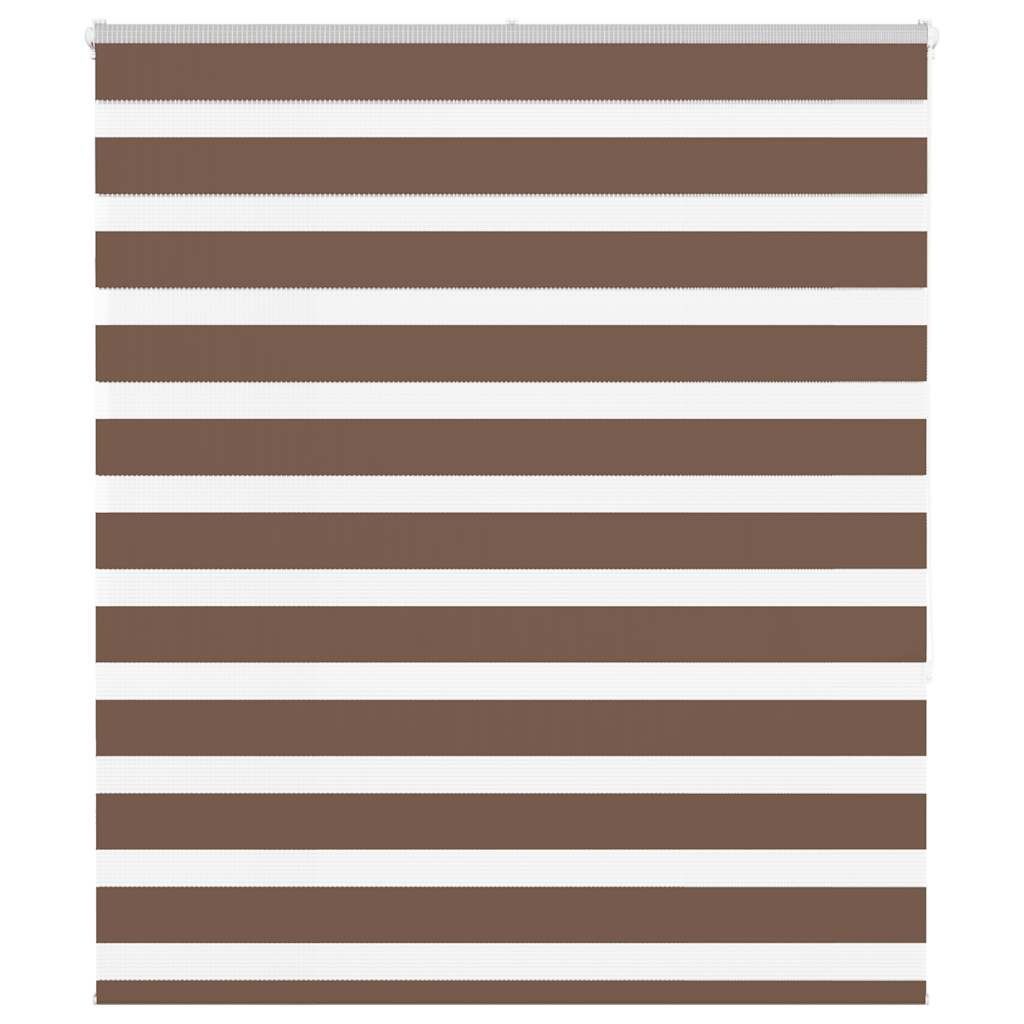 vidaXL Zebra Blind Brown 120x150 cm Fabric Width 115,9 cm Polyester