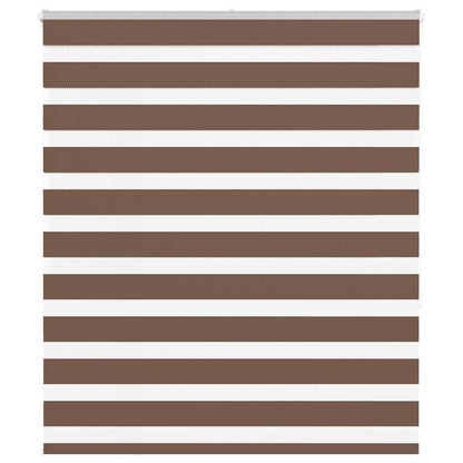 vidaXL Zebra Blind Brown 120x150 cm Fabric Width 115,9 cm Polyester