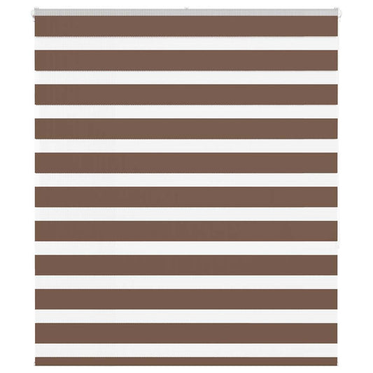 vidaXL Zebra Blind Brown 120x150 cm Fabric Width 115,9 cm Polyester