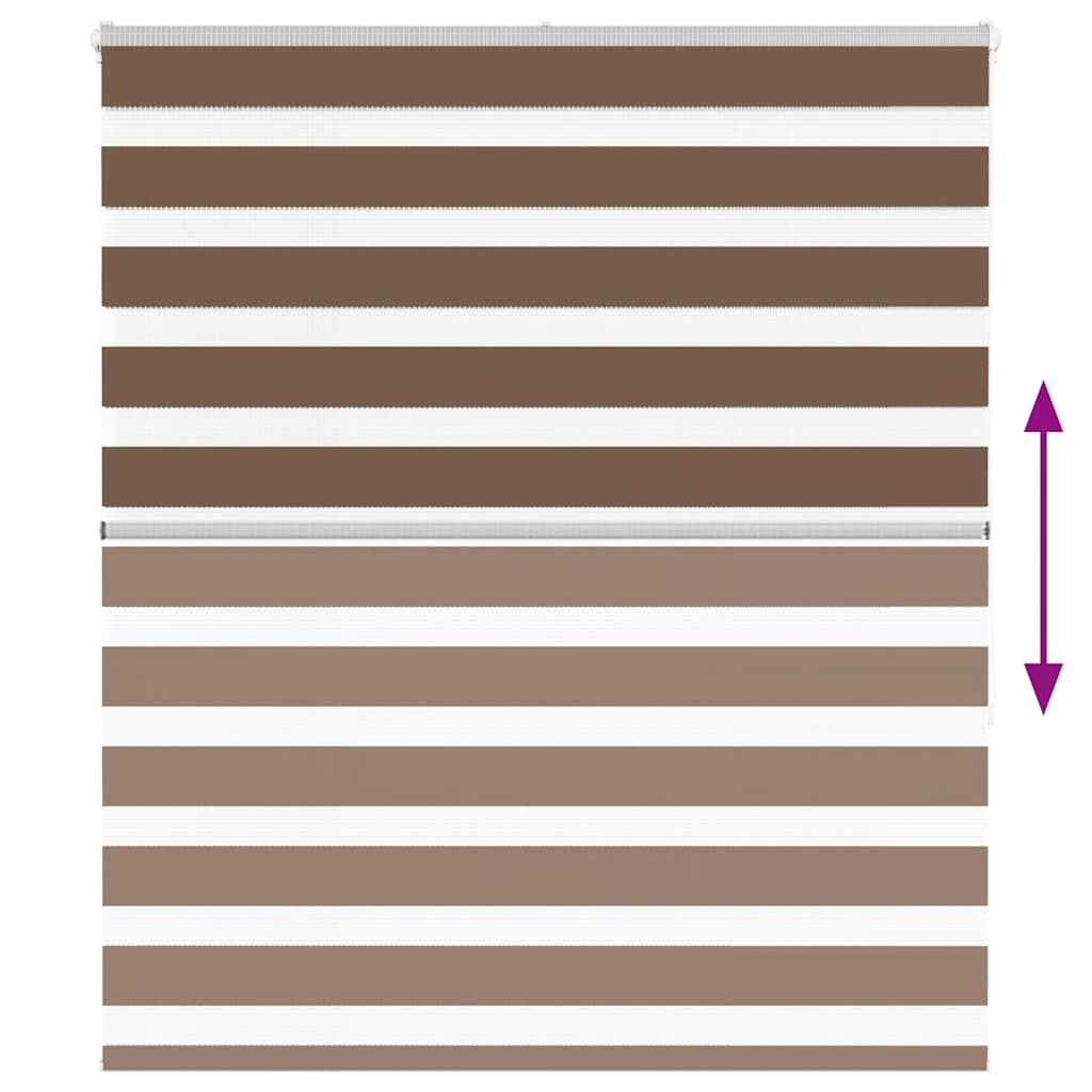 vidaXL Zebra Blind Brown 120x150 cm Fabric Width 115,9 cm Polyester