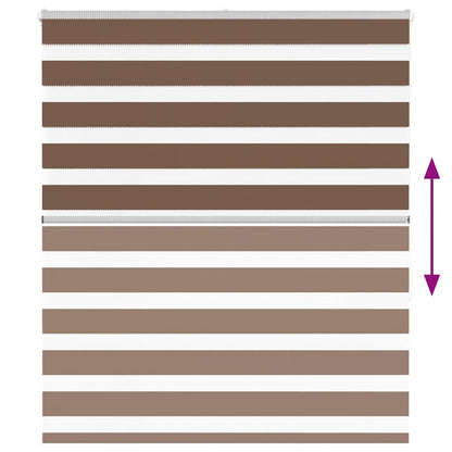 vidaXL Zebra Blind Brown 120x150 cm Fabric Width 115,9 cm Polyester