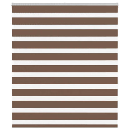 vidaXL Zebra Blind Brown 125x150 cm Fabric Width 120.9 cm Polyester