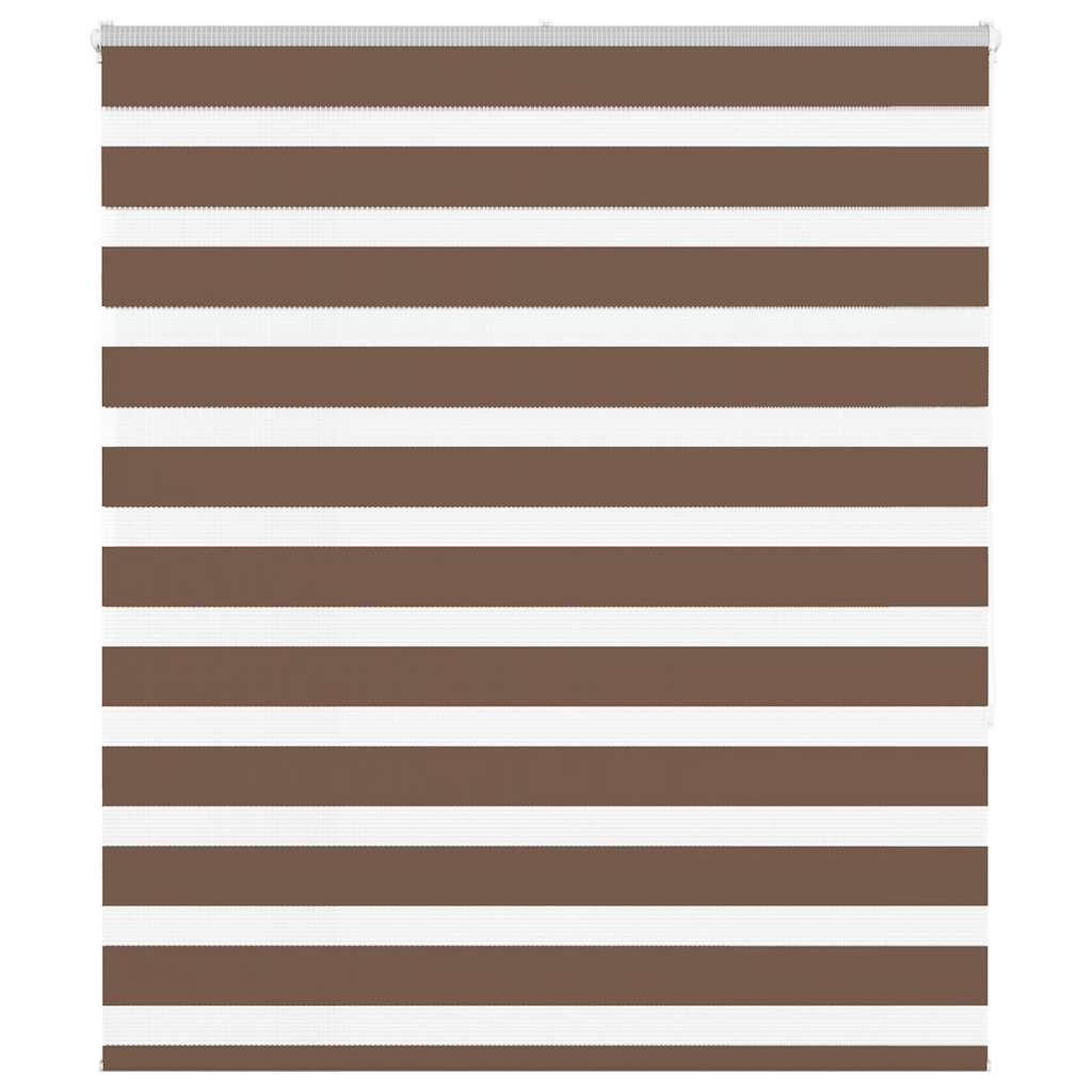 vidaXL Zebra Blind Brown 125x150 cm Fabric Width 120,9 cm Polyester