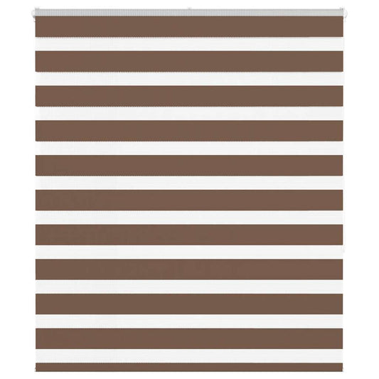 vidaXL Zebra Blind Brown 125x150 cm Fabric Width 120,9 cm Polyester