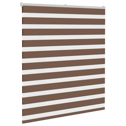 vidaXL Zebra Blind Brown 125x150 cm Fabric Width 120,9 cm Polyester