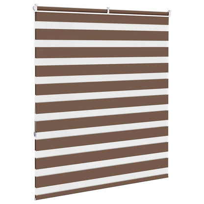 vidaXL Zebra Blind Brown 125x150 cm Fabric Width 120,9 cm Polyester