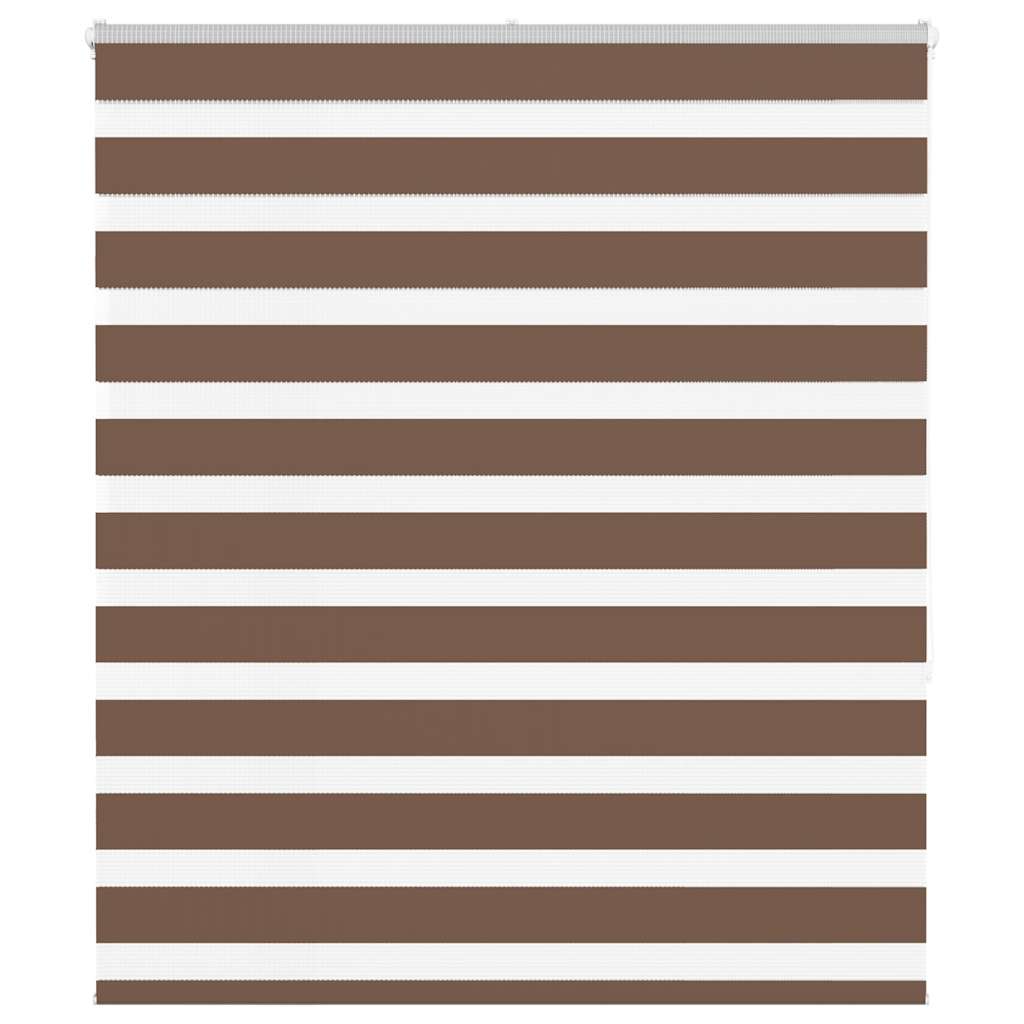 vidaXL Zebra Blind Brown 135x150 cm Fabric Width 130,9 cm Polyester
