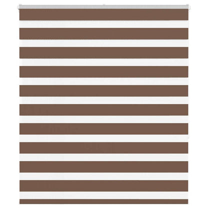 vidaXL Zebra Blind Brown 135x150 cm Fabric Width 130,9 cm Polyester