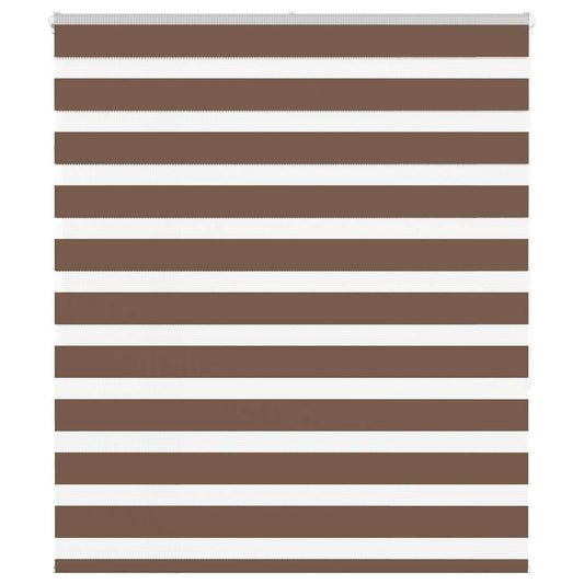 vidaXL Zebra Blind Brown 135x150 cm Fabric Width 130,9 cm Polyester