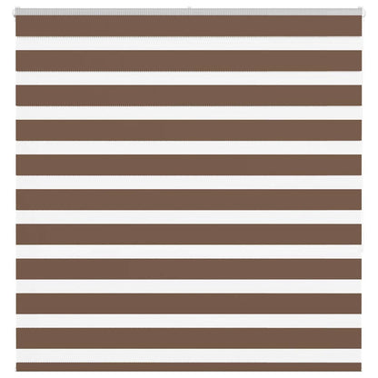 vidaXL Zebra Blind Brown 140x150 cm Fabric Width 135,9 cm Polyester