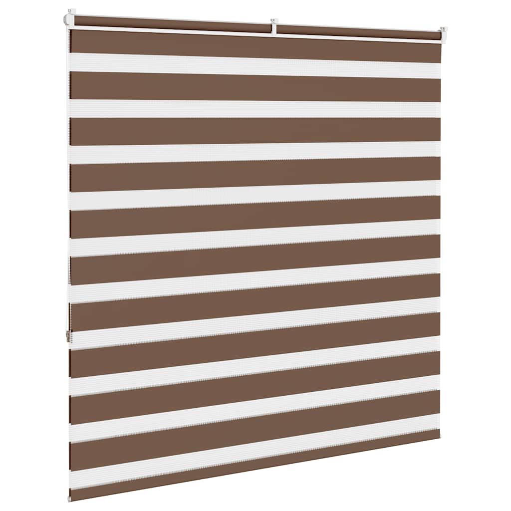 vidaXL Zebra Blind Brown 140x150 cm Fabric Width 135,9 cm Polyester