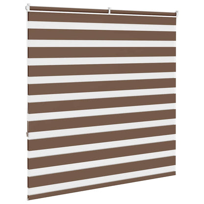 vidaXL Zebra Blind Brown 140x150 cm Fabric Width 135,9 cm Polyester