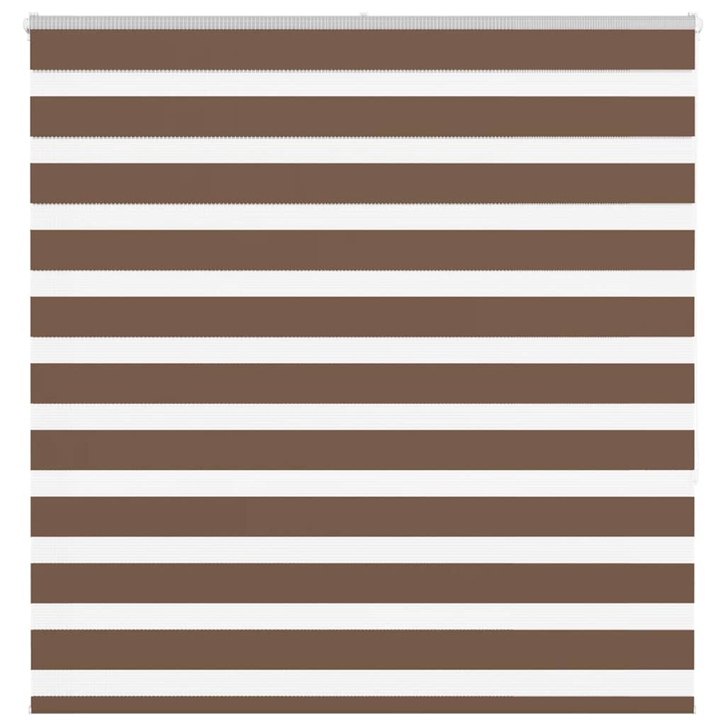 vidaXL Zebra Blind Brown 145x150 cm Fabric Width 140,9 cm Polyester