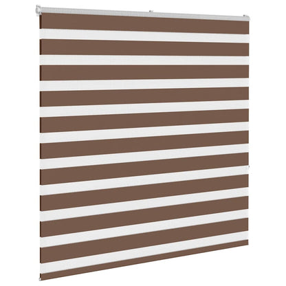 vidaXL Zebra Blind Brown 145x150 cm Fabric Width 140,9 cm Polyester