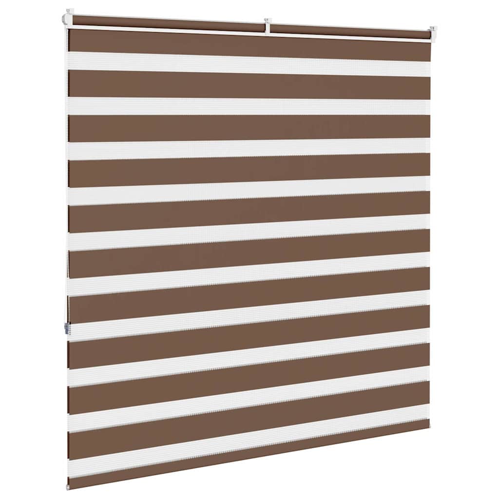 vidaXL Zebra Blind Brown 145x150 cm Fabric Width 140,9 cm Polyester